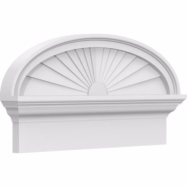 Elliptical Sunburst Architectural Grade PVC Combination Pediment, 24